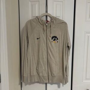 Nike Beige Iowa Hawkeyes Zip-Up Hoodie